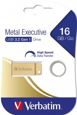 Pendrive, 16GB, USB 3.2, VERBATIM "Executive Metal" arany